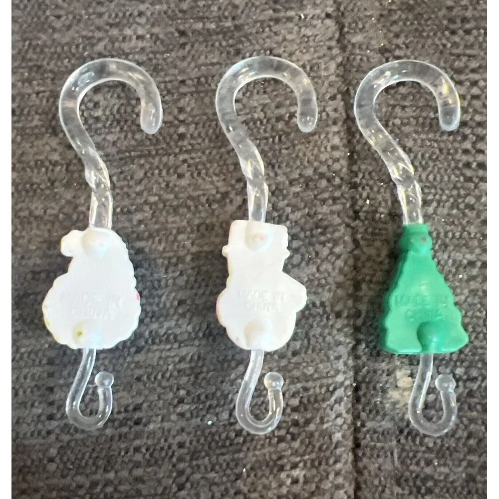 Vintage Christmas Tree Ornament Hangers- 7 Santa's, 5 Snowmen & 1 Christmas Tree